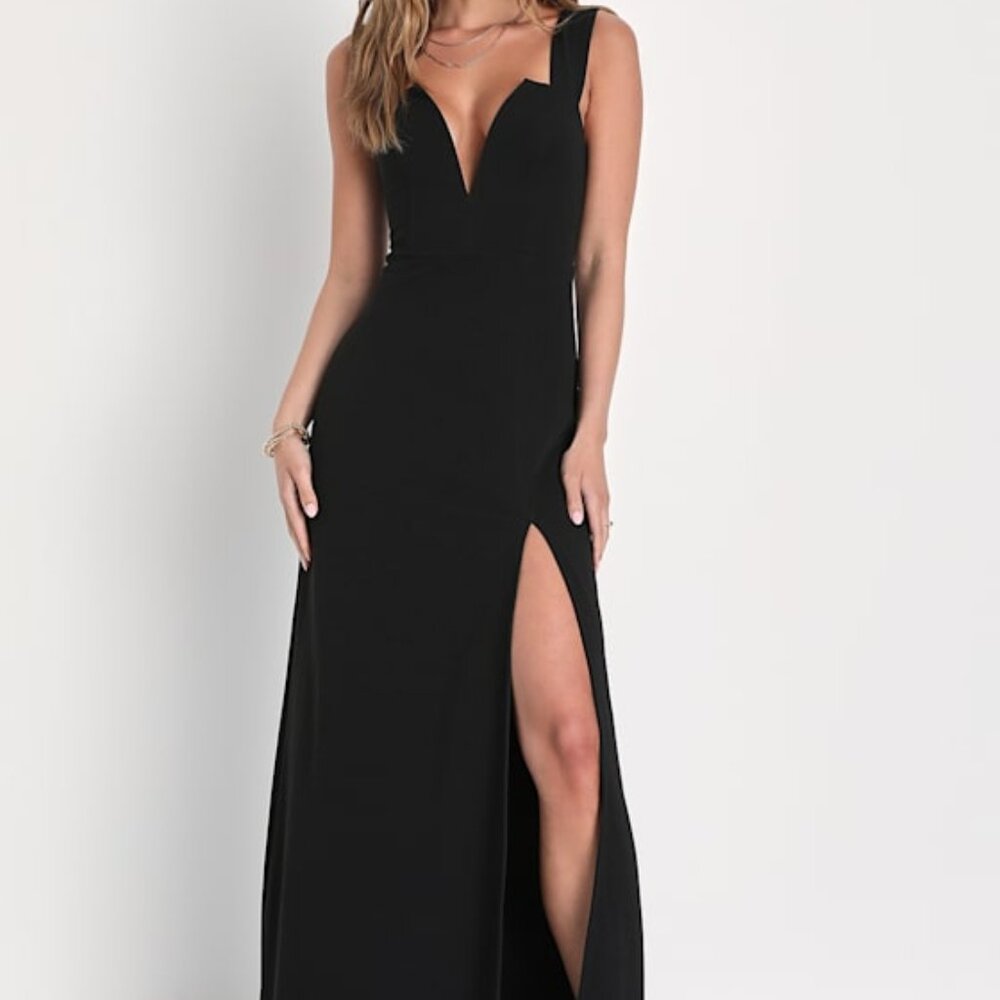 Lulus Daring Elegance Black Sleeveless Mermaid Maxi Dress - Size XL